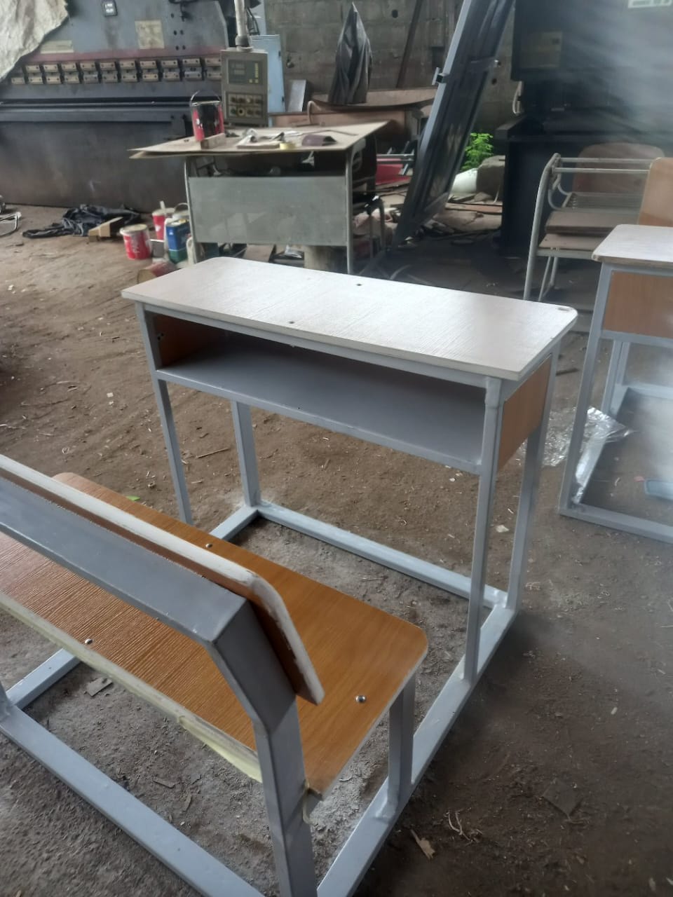 Double School Desk and Bench