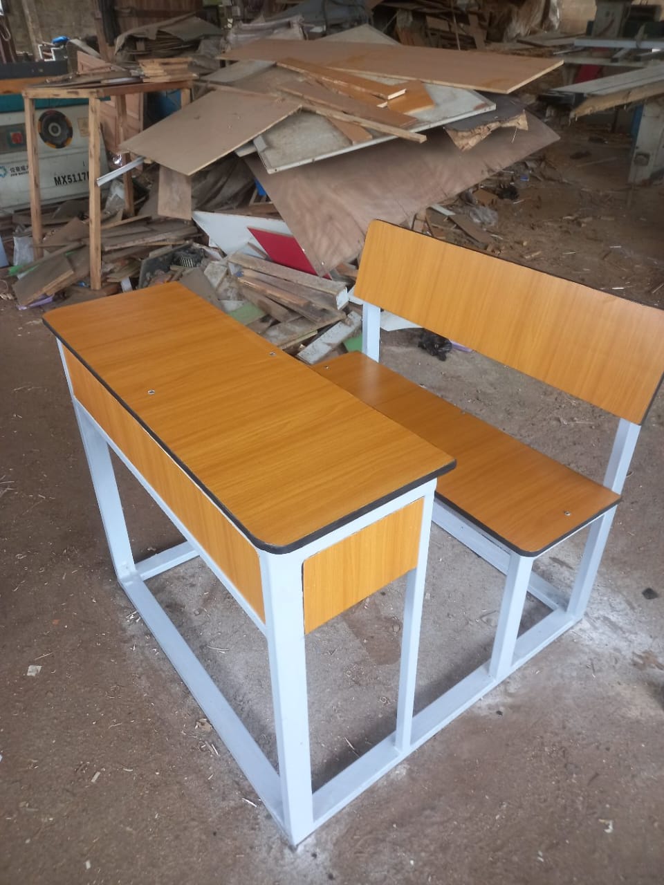 Double School Desk and Bench